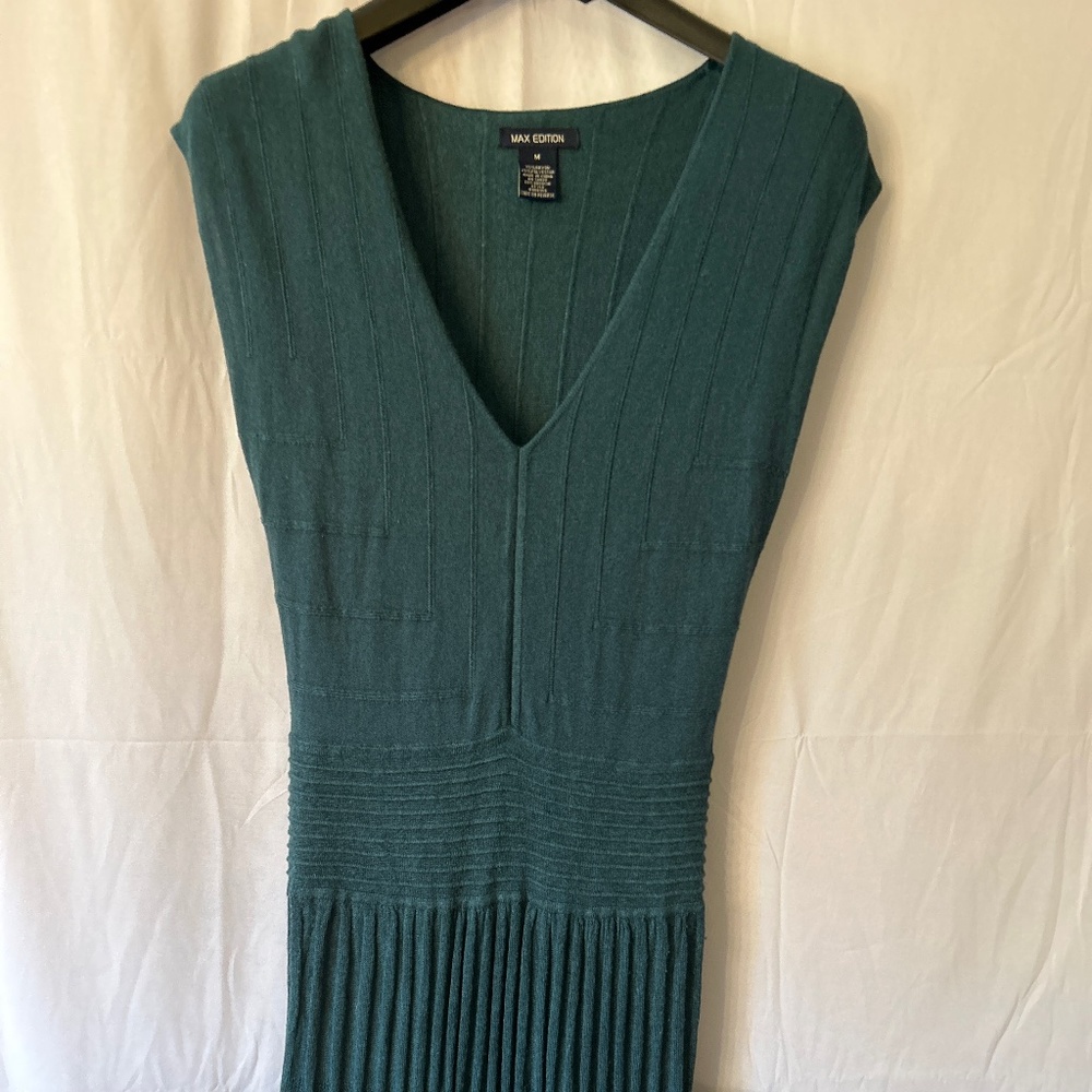 Green light weight sweater dress